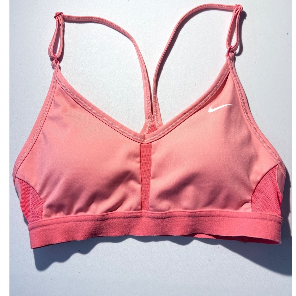 Nike Sports Bra Women Small Pink Dri-FIT Indy Light Support Adjustable Straps